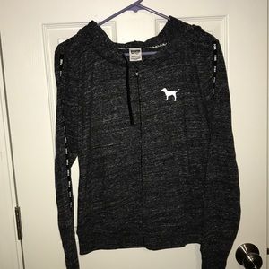 PINK hoodie lightweight black